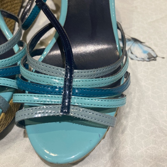 Christian Sirisno blue/green sandal wedge - Picture 12 of 12